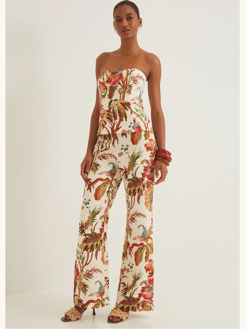 NWT Cara Cara Mayflower Pants in Fauna Floral Ivory